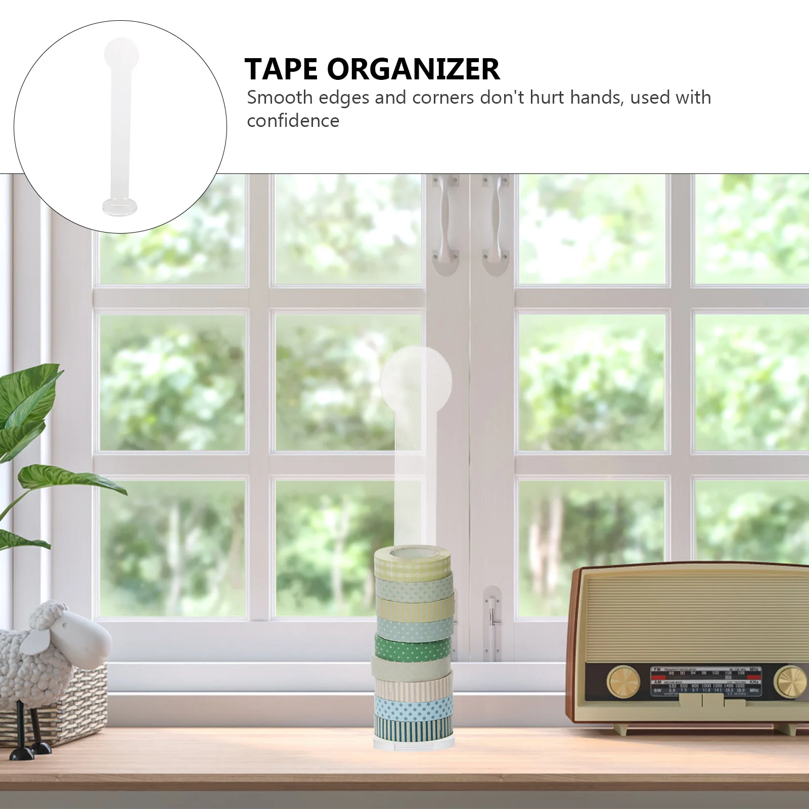 2 Sets Acrylic Stands Clear Holder For Washi Tape Roll Storage Display Rack Office Desk Organizer Adhesive Tape Stand