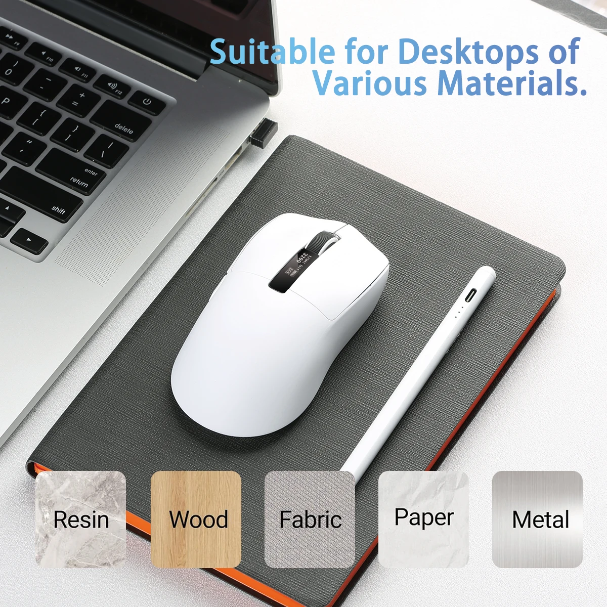 Dual Mode Wireless Mouse, 2.4G USB & Two Bluetooth Rechargeable Mouse with Smart Display, 6 DPI Office Gaming Mice for Laptop/PC