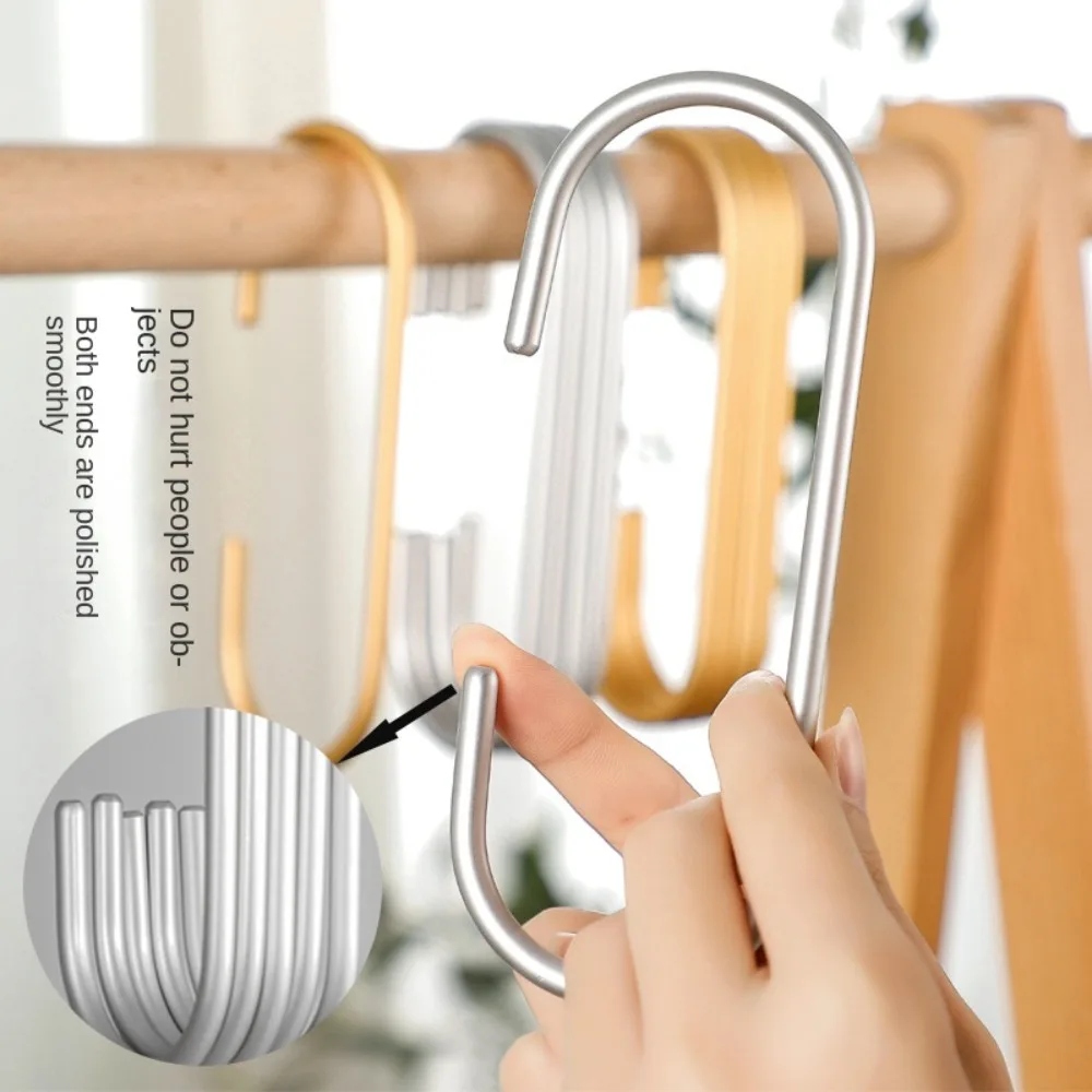 C-Shape Hook Hanging Scarf Rack Clothes Bag Hanger Closet Organizer S Shaped Drying Hooks Multifunction Storage Hangers