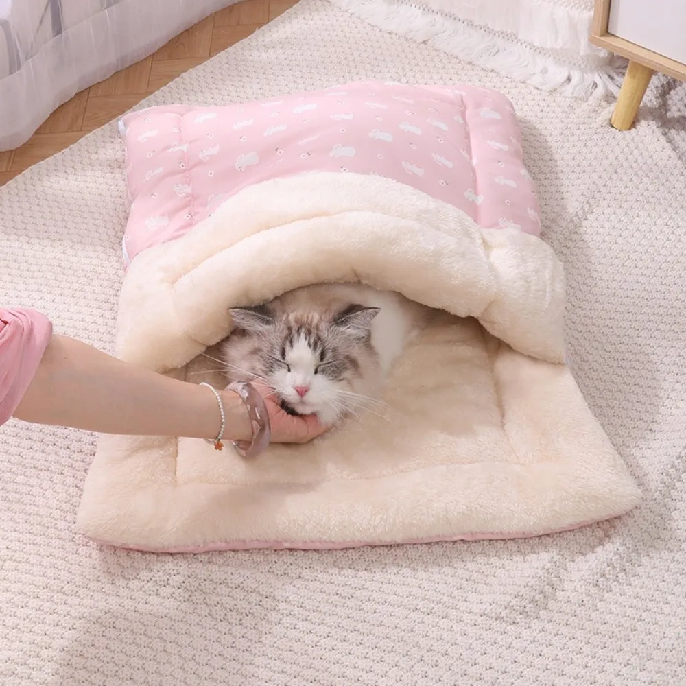 New Comfortable Pet Snuggle Sack Cat Sleeping Bag Winter Indoor Fleece Cotton Warm Bed Pet Supplies Dogs Cats Cat Bed Cave