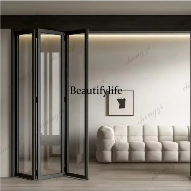 K153  Z183 Customization Sturdy Frame Aluminum Bi Folding Door Low-E Glass Thermal Break High Performance Exterior Folding Door