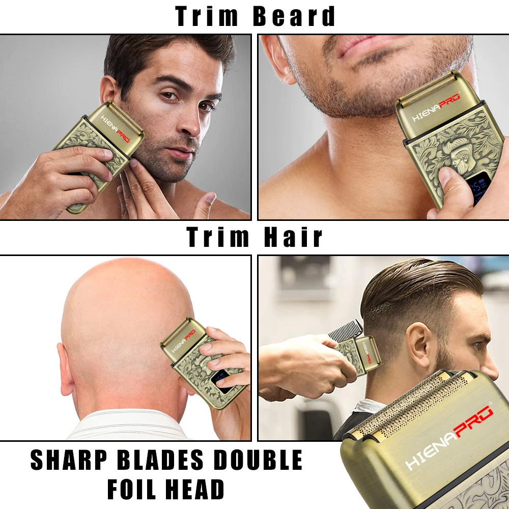 Afeitadora de pelo, maquinilla de afeitar eléctrica, cortadora de pelo de Metal profesional, juego de Afeitadora eléctrica, Afeitadora Digital recargable por USB