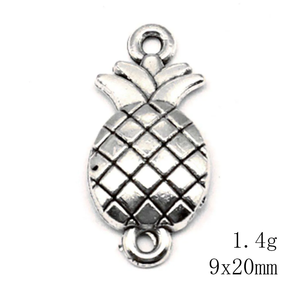 Pineapple Connector Man Pendant Craft For Jewelry 9x20mm 10pcs Antique Silver Color