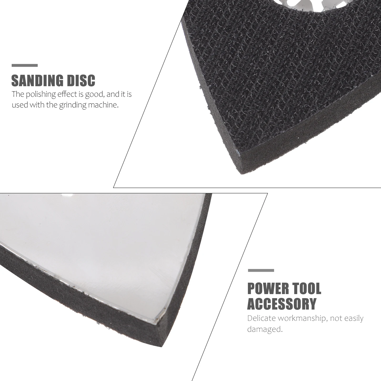 

2pcs Triangular Sanding Stainless Steel Polishing Discs High-Density Hook Loop Fastening System Low-Profile Design For Tight