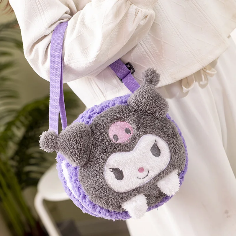 25CM Anime Cinnamoroll My Melody Kuromi Cartoon Pluche Schoudertas Kawaii Draagbare Grote Capaciteit Munt Opbergtas Vakantie Cadeau
