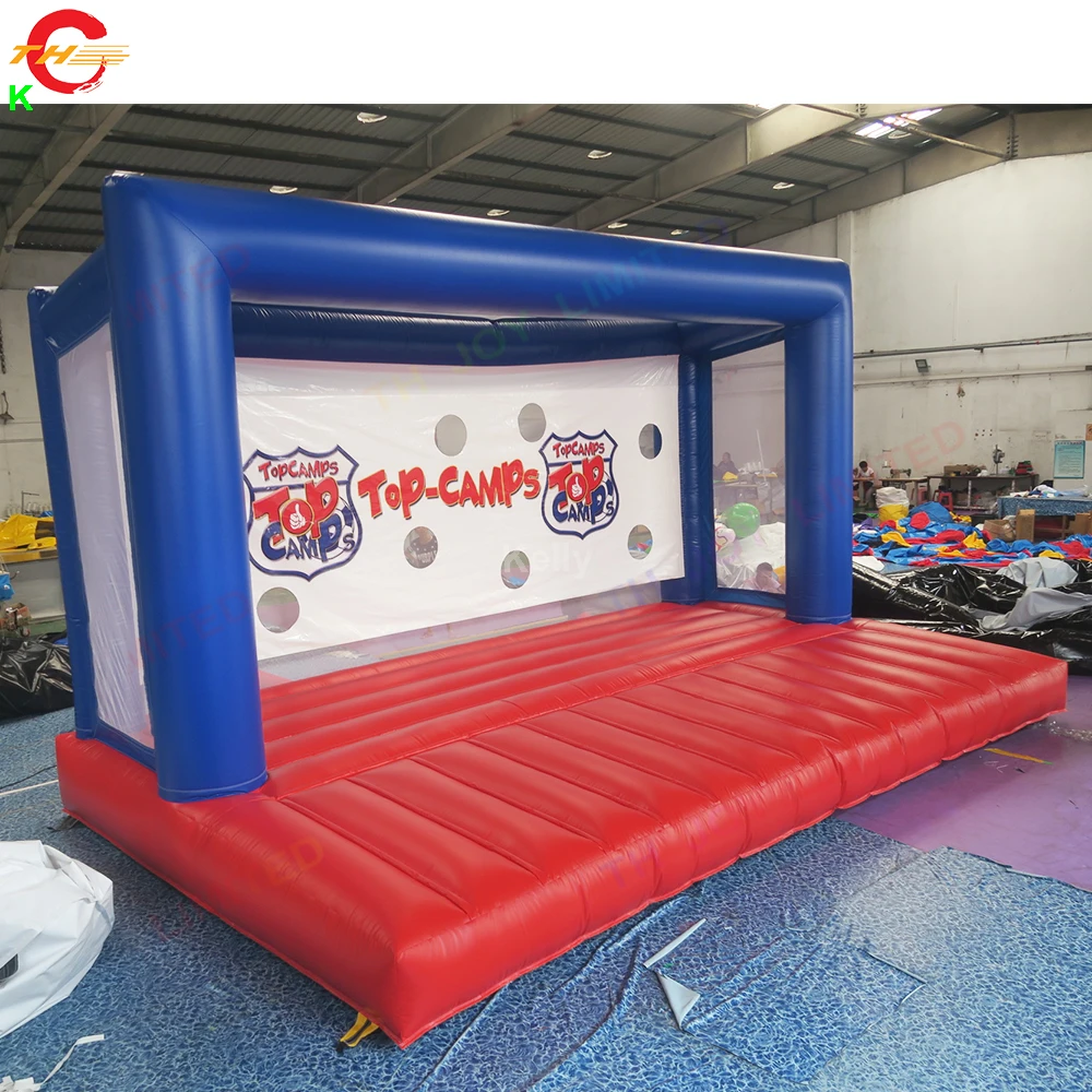 Free Shipping Blue Red 7x4m Giant Inflatable Football Shootout Game Soccer Goal Carnival Sport Games