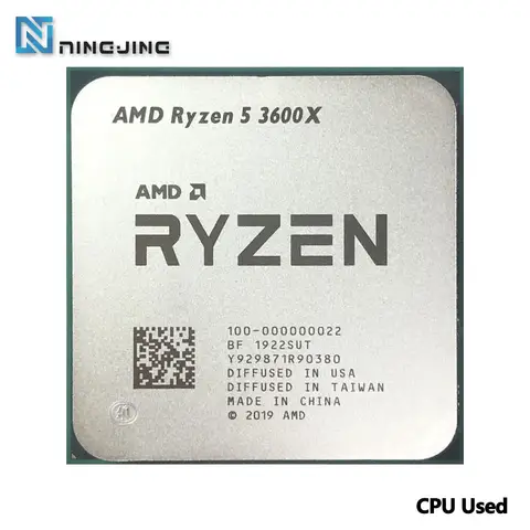 AMD Ryzen 5 3600X R5 3600X 3.8 GHz Six-Core Twelve-Thread CPU Processor 7NM 95W L3=32M 100-000000022 Socket AM4