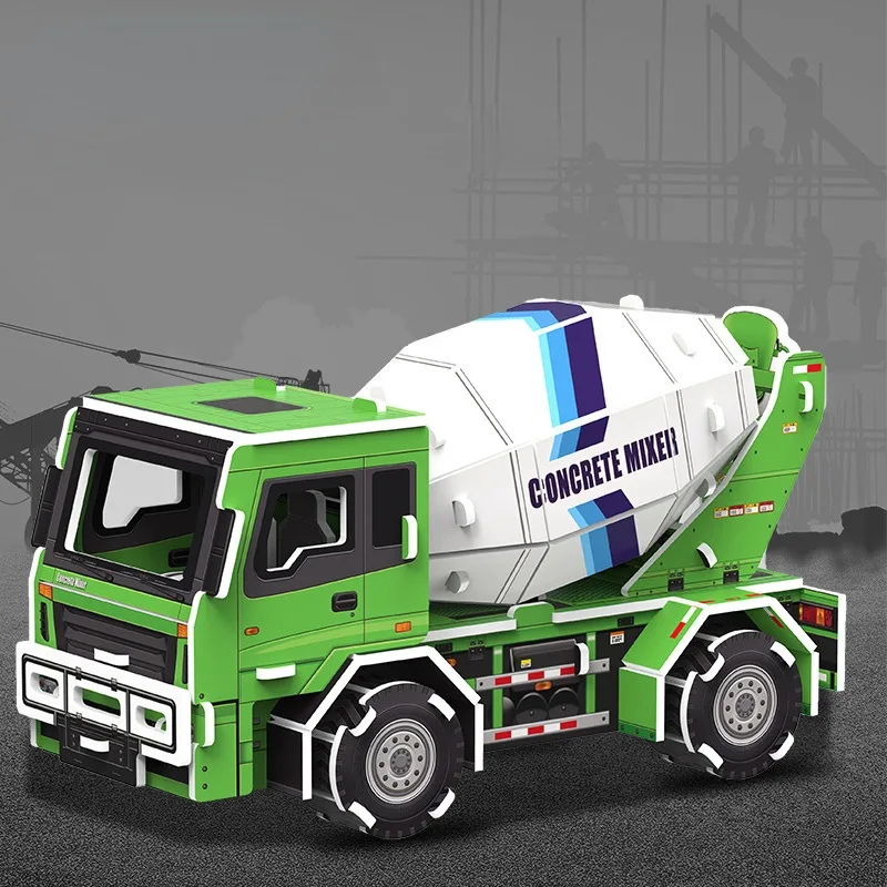 대형 건설 트럭 굴삭기, 3D 입체 퍼즐 종이, 어린이 교육용 작은 장난감 퍼즐