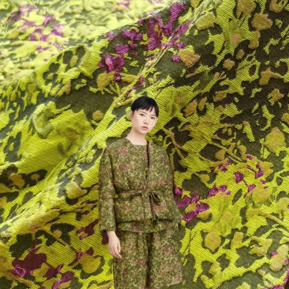 

Желтая тканая жаккардовая ткань ханьфу для шитья платья, ветровка, куртка, парча, одежда, ткань, модный дизайн, ткань