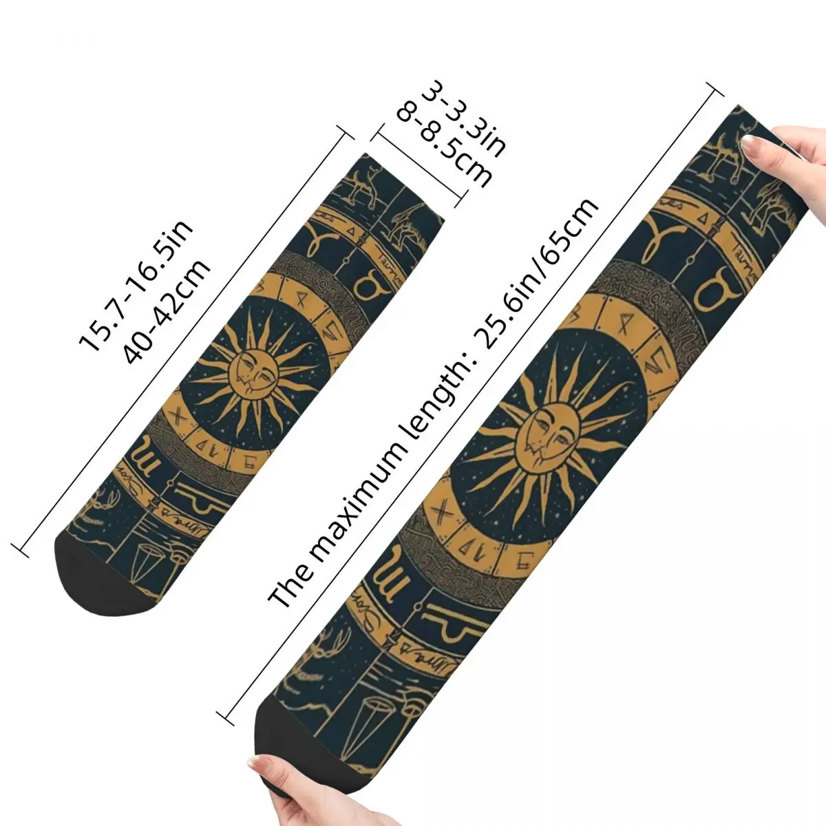 Chaussettes unisexes pour hommes et femmes, imprimé 3D, Vintage, zodiaque et astrologie