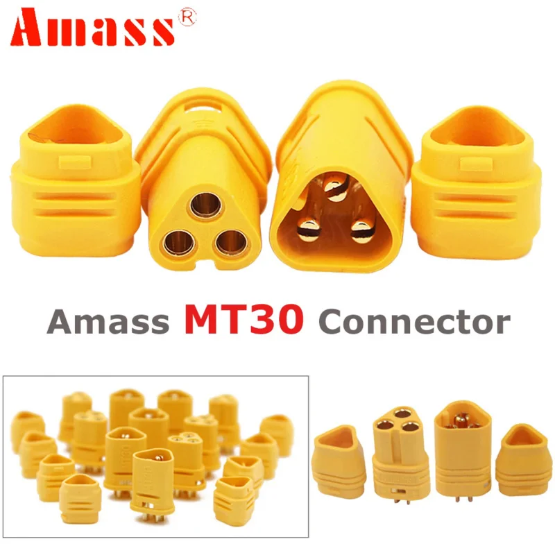 

AMASS MT30 2mm 3-pin Male Female Bullet Connectors Plug For RC Lipo Battery RC Car Boat Quadcopter Multicopter Toy DIY