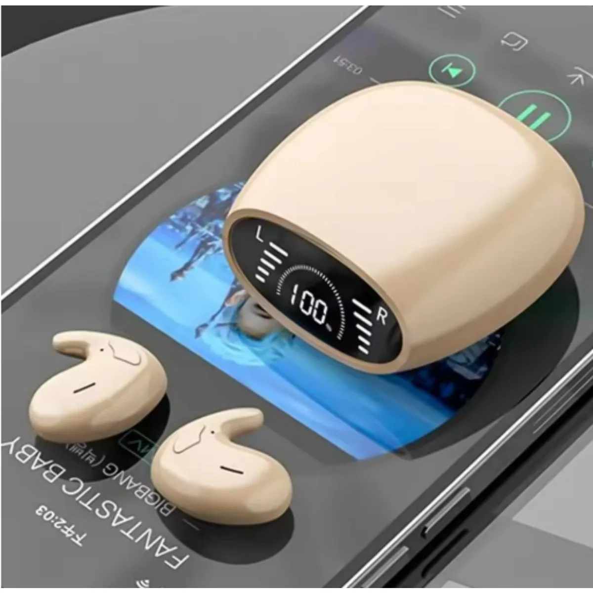 SONY MD528 Sleep Invisible Earbuds Tiny Headphone Sport Stereo Bluetooth 5.3 Earphones Hidden Noise Cancelling Wireless Headset