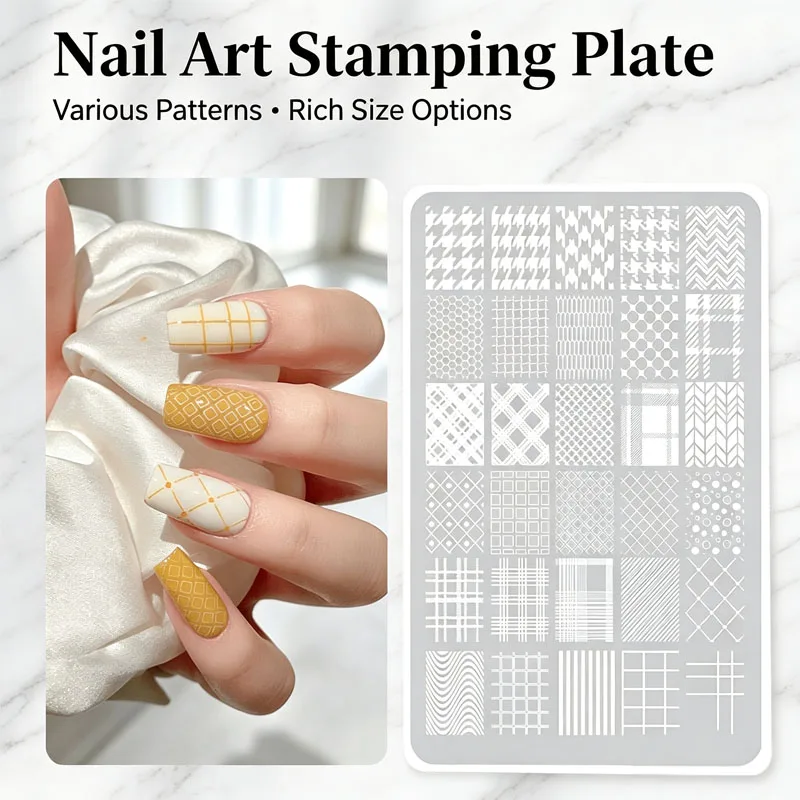 New Nail Art Stamping Plates Button Mold Nail Flower Mold Stamping Plates for Nails Stamping Plate MJMB10