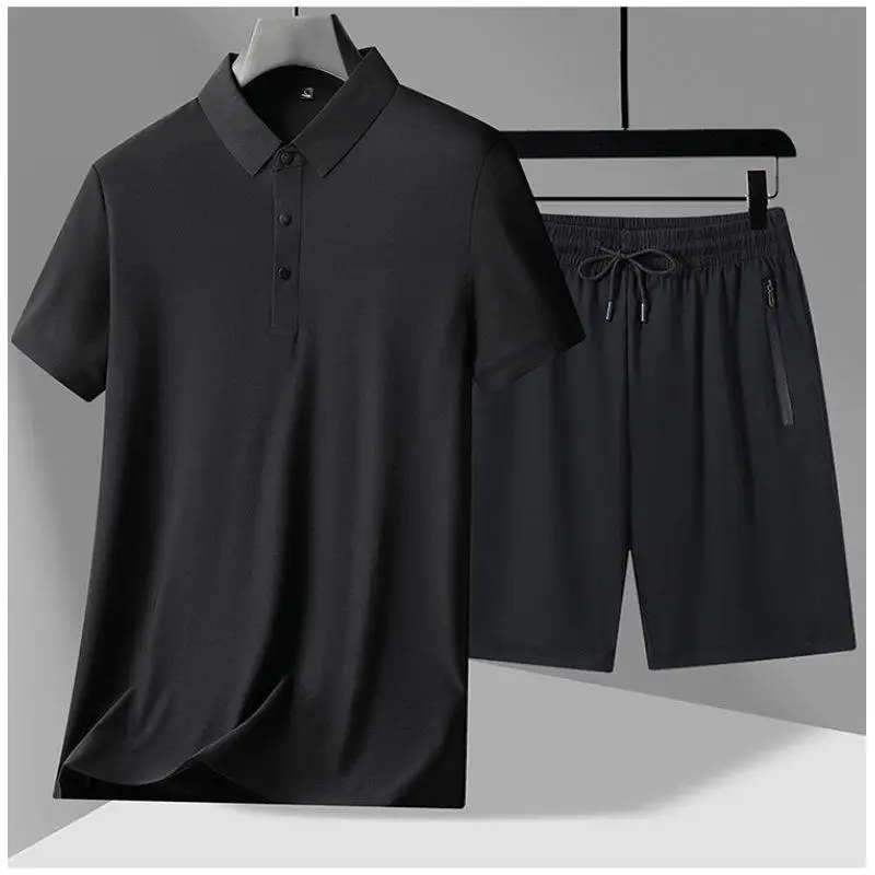 Men Tracksuit Casual Joggers Sportswear T-shirt and Shorts 2 Piece Sets Hip Hop Running Sports Suit Mens Clothes Summer New