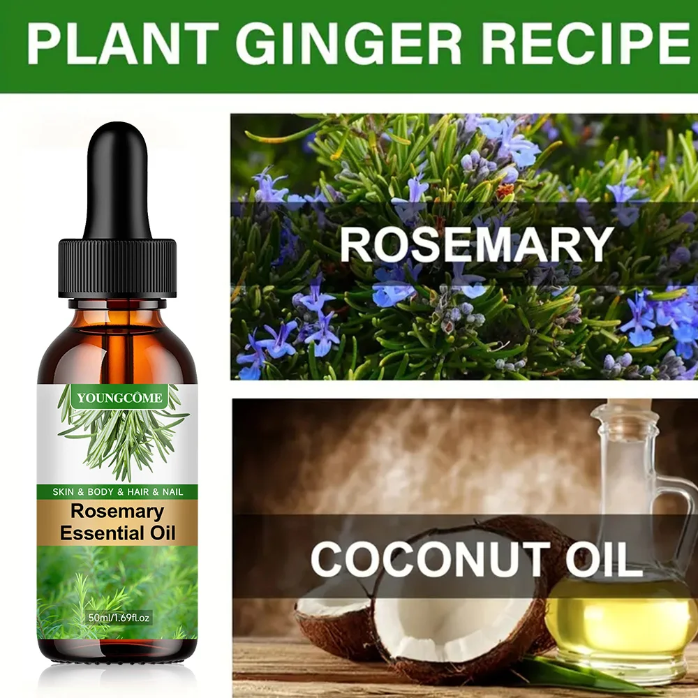 Oli essenziali per la crescita dei capelli con olio essenziale di rosmarino 30ML/50ML Oli essenziali per capelli naturali puri per nutrire i capelli lucenti Cura sana dei capelli