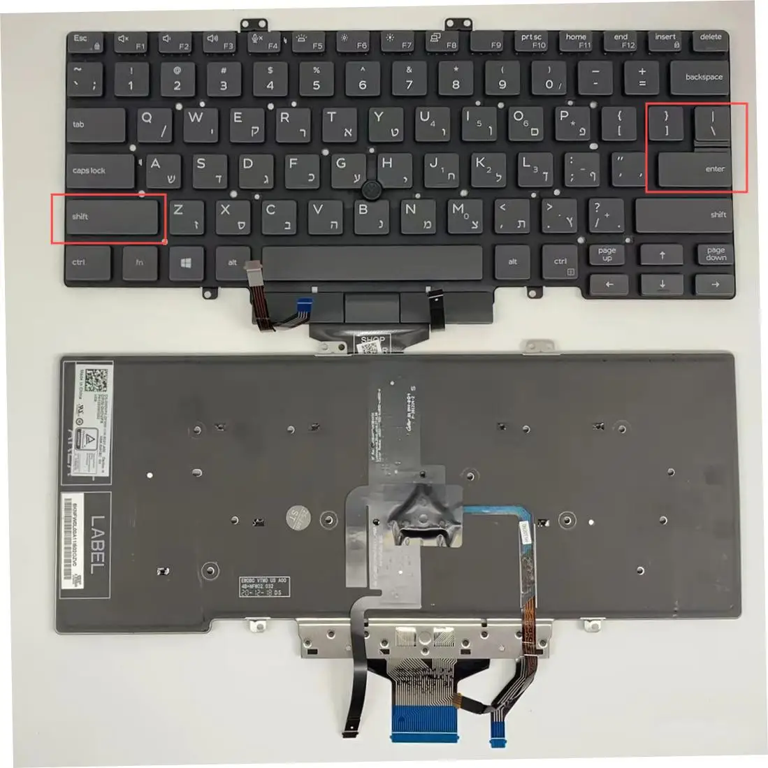 5400 hebrew backlit keyboard for Dell Latitude 5401 5410 5411 P98G 7400 7410 P98G001/3 03C7CJ 03J9FC 049VT0 03M0HY 015WV2