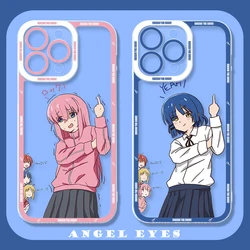 Funny Bocchi The Rock Phone Case For iPhone 16 Pro Max 15 14 Plus 13 12 11 Pro XR XS X 8 7 SE 2020 Shockproof Protective Cover