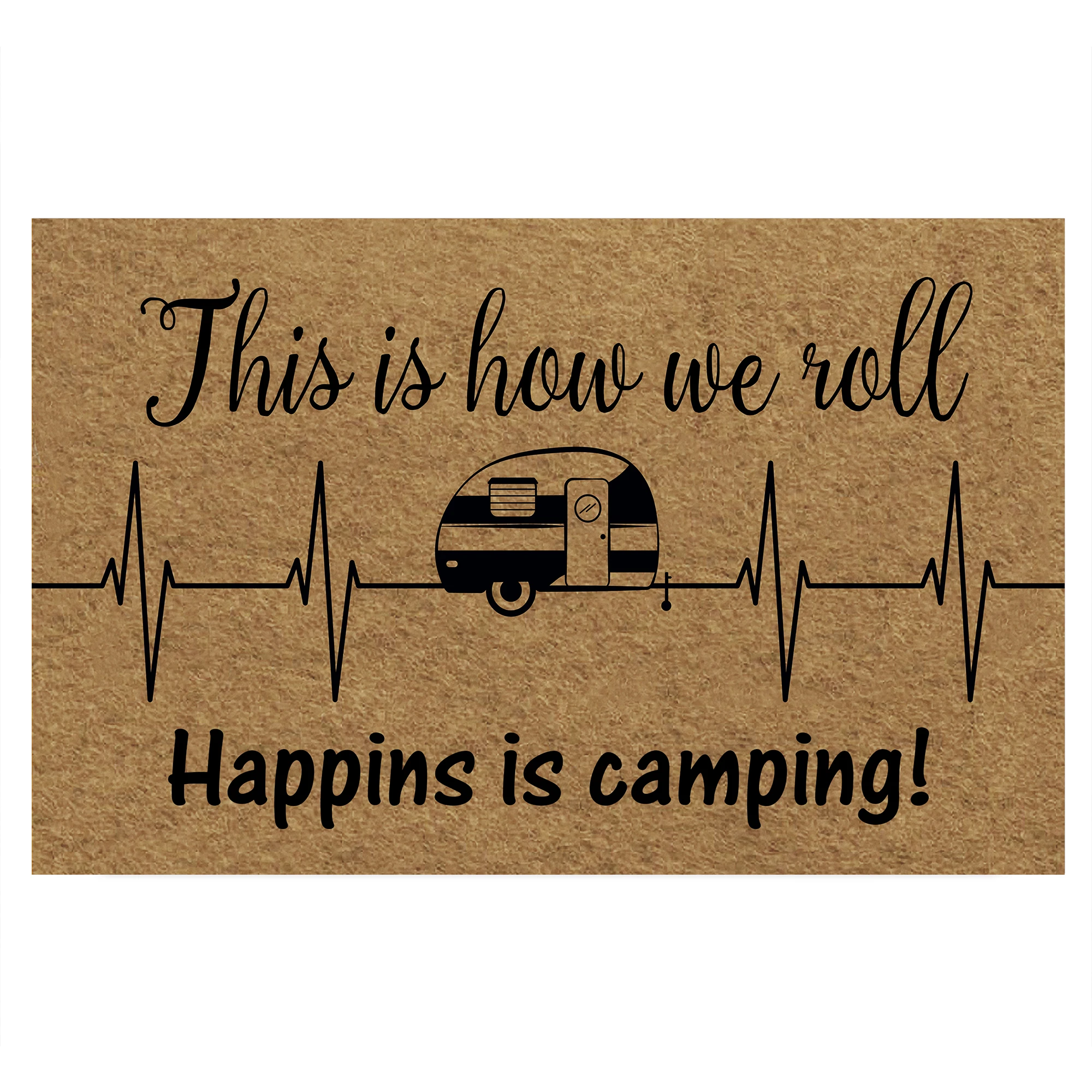 

Happins Is Camping Motohome Doormat Non-Slip Rubber Floor Door Rug Home Office Decorative Indoor Outdoor Kitchen Mat
