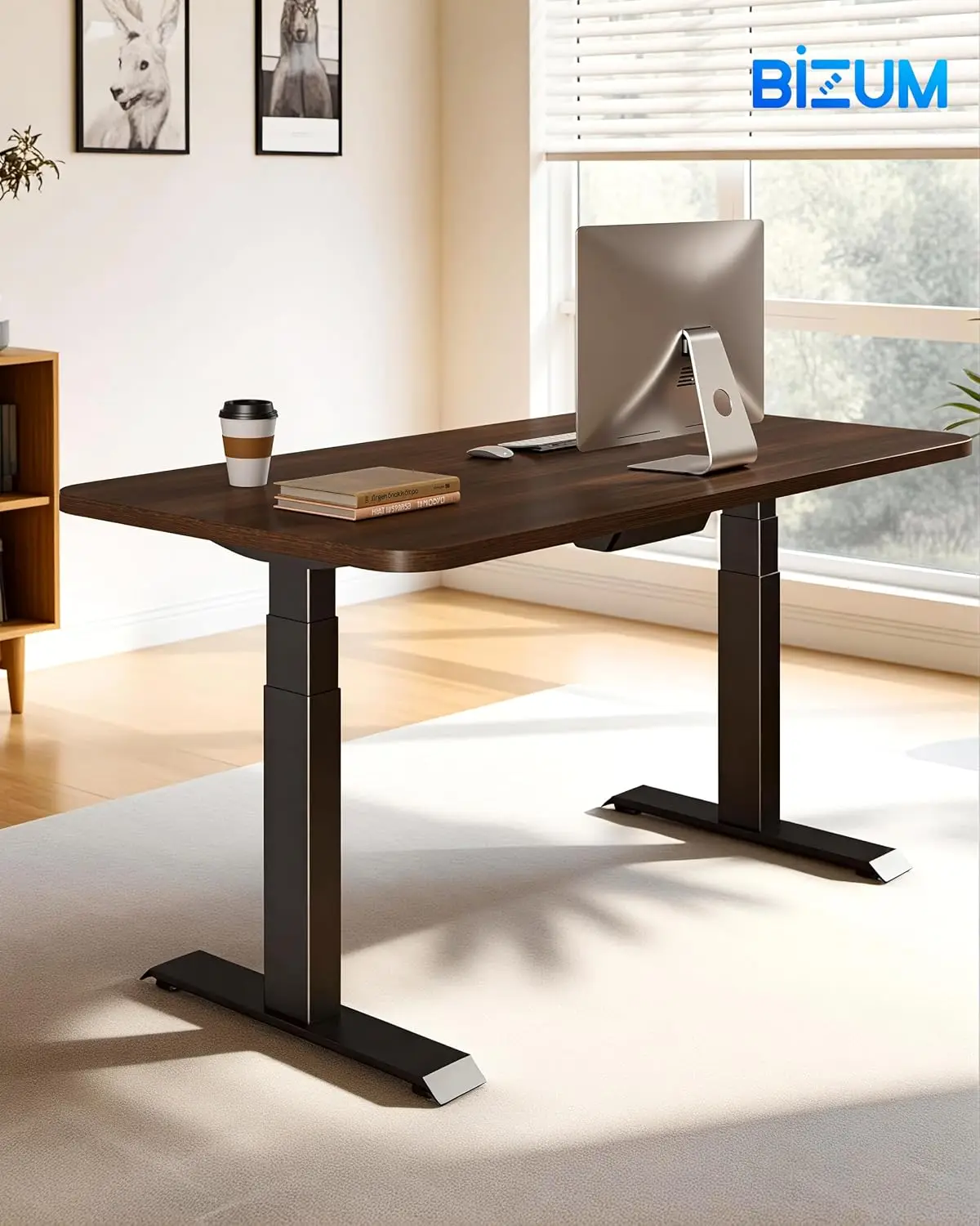 Black Dual Motor 3 Stage Electric Standing Desk Frame 3 Memory Height Presets Table Legs Up 492 DIY Workstation Home Office