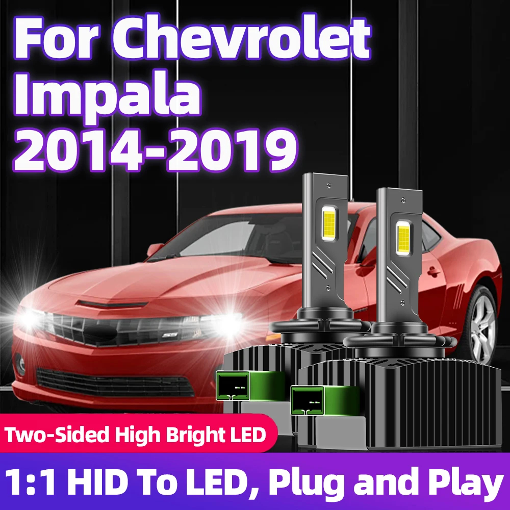 D3S LED Canbus Two-sided 3570 CSP Car Lights HID 1:1 Size 6000K 12V Plug&Play For Chevrolet Impala 2014 2015 2016 2017 2018 2019