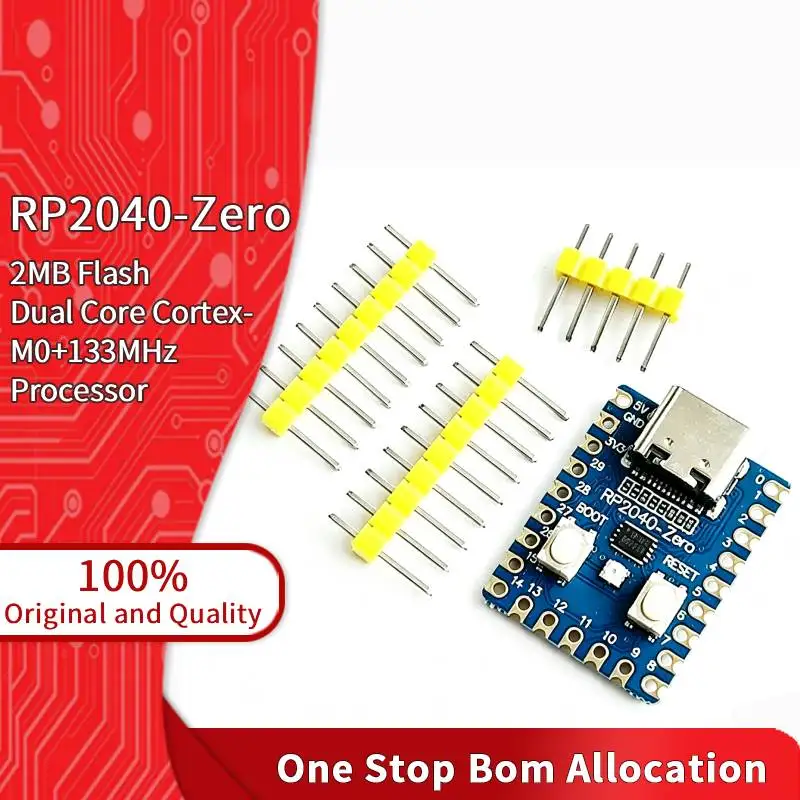 RP2040-Zero Microcontroller Board Dual-core M0+133MHz 2MB PIO Programmable I/O For Maker DIY Type-C USB Sensor Module Processor