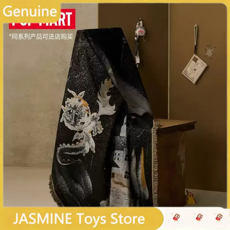 

Origina POP MART Jacquard Throw Blanket Hirono The Mist Series Soft Warm Fringed Home Sofa Bed Decor Travel Ideal Gift For Adult