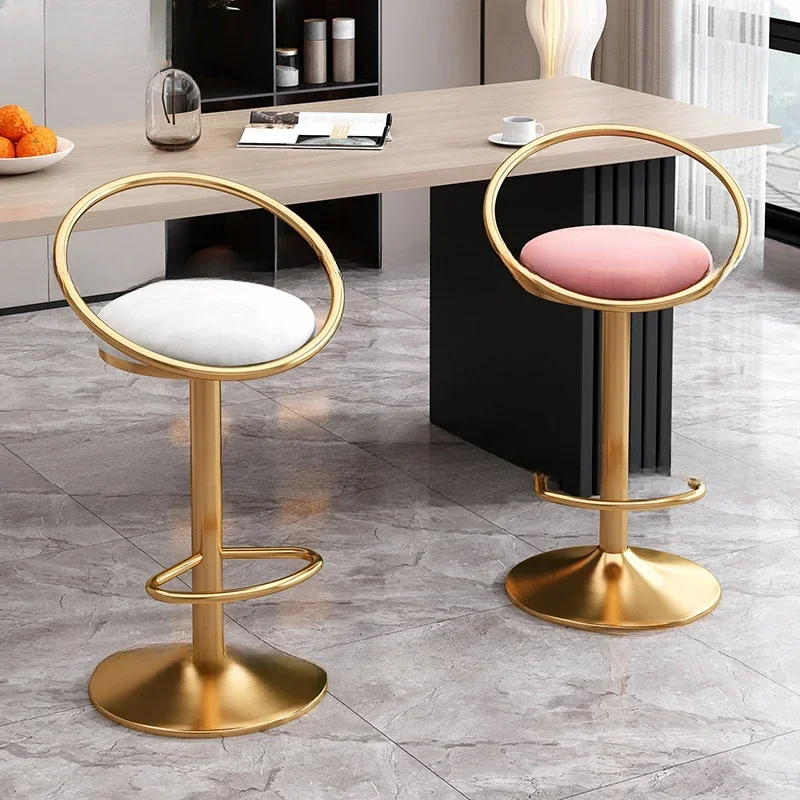 

Metal Chairs Height Chair Adjustable Leather Bar Make Up Salon Ergonomic Outdoor Beauty Kitchen Stool Barber Mesas Furniture