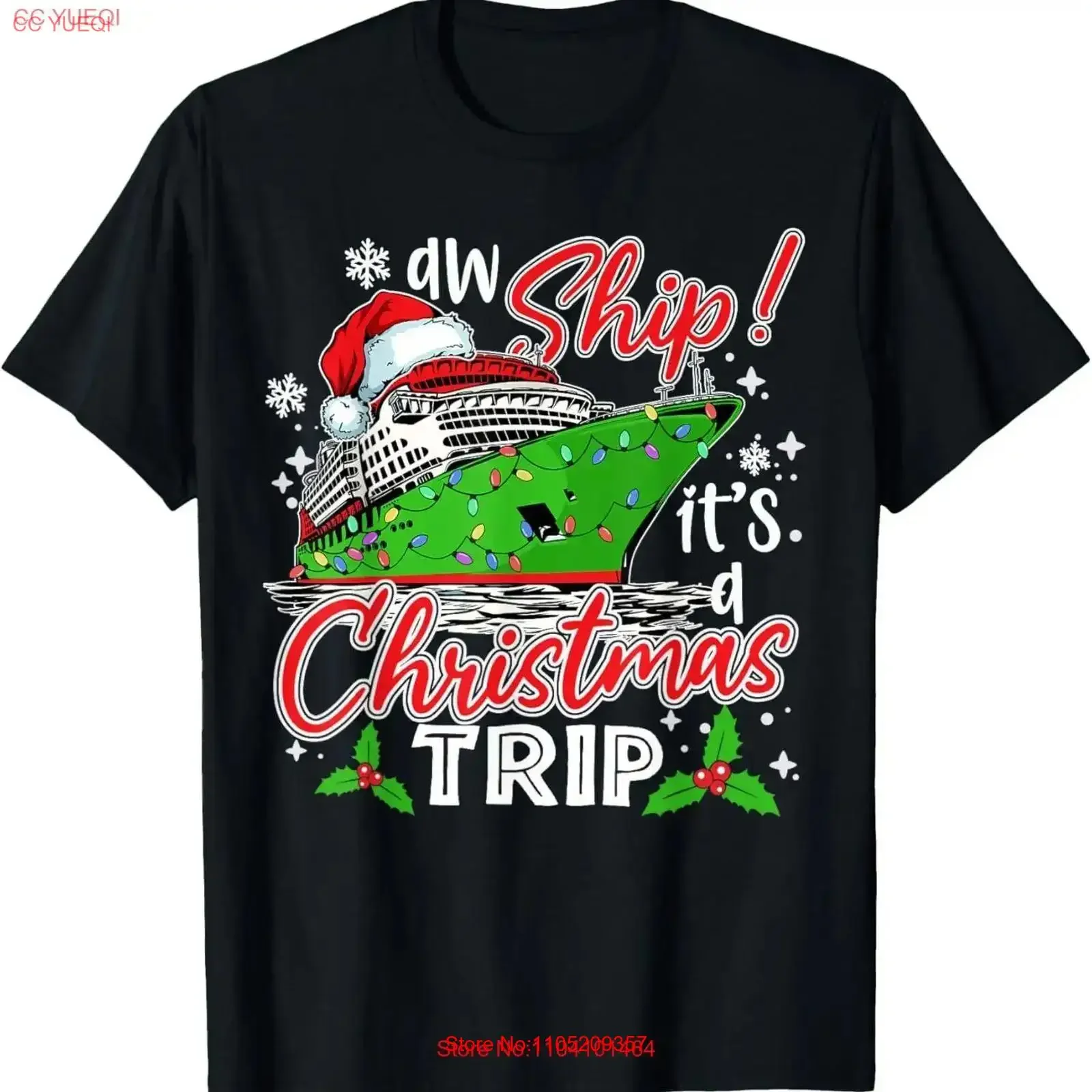 Aw Ship It's A رحلة عيد الميلاد لطيف كروز الأسرة صديق عيد الميلاد تي شيرت خمر غسلها أوم مصمم الأزياء الملابس الناعمة #1