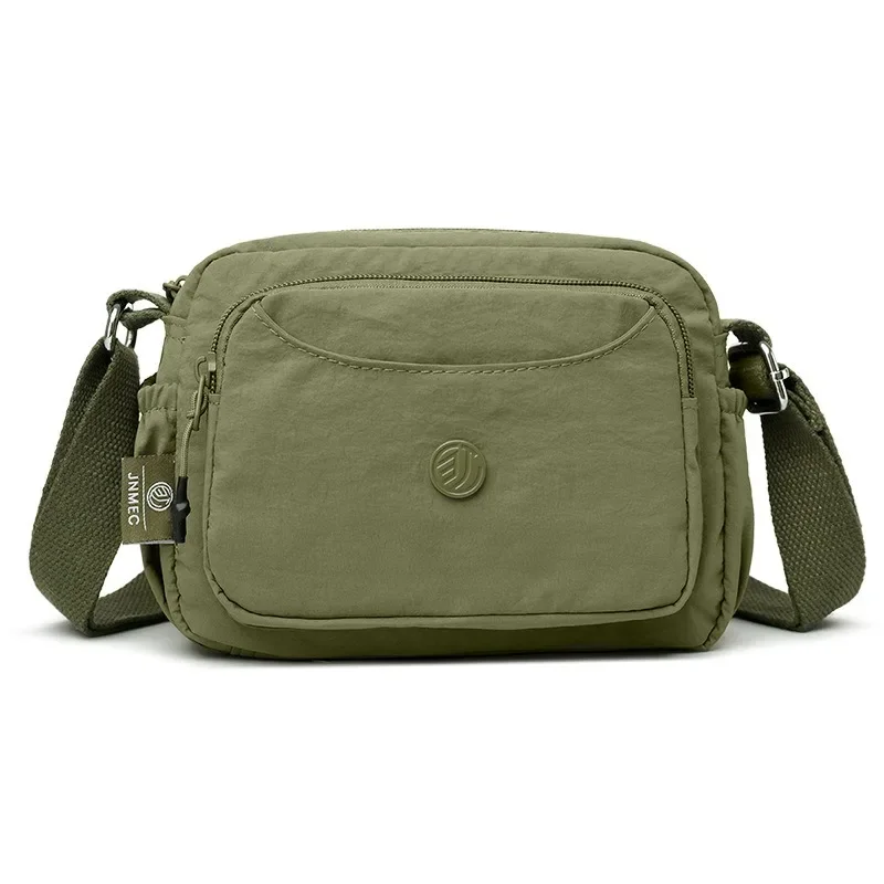 Leichte Nylon-Umhängetasche mit verstellbarem breitem Riemen, mehrschichtige Handtasche, Schultertasche, Messenger-Tasche für Damen im Alltag – Detail 18