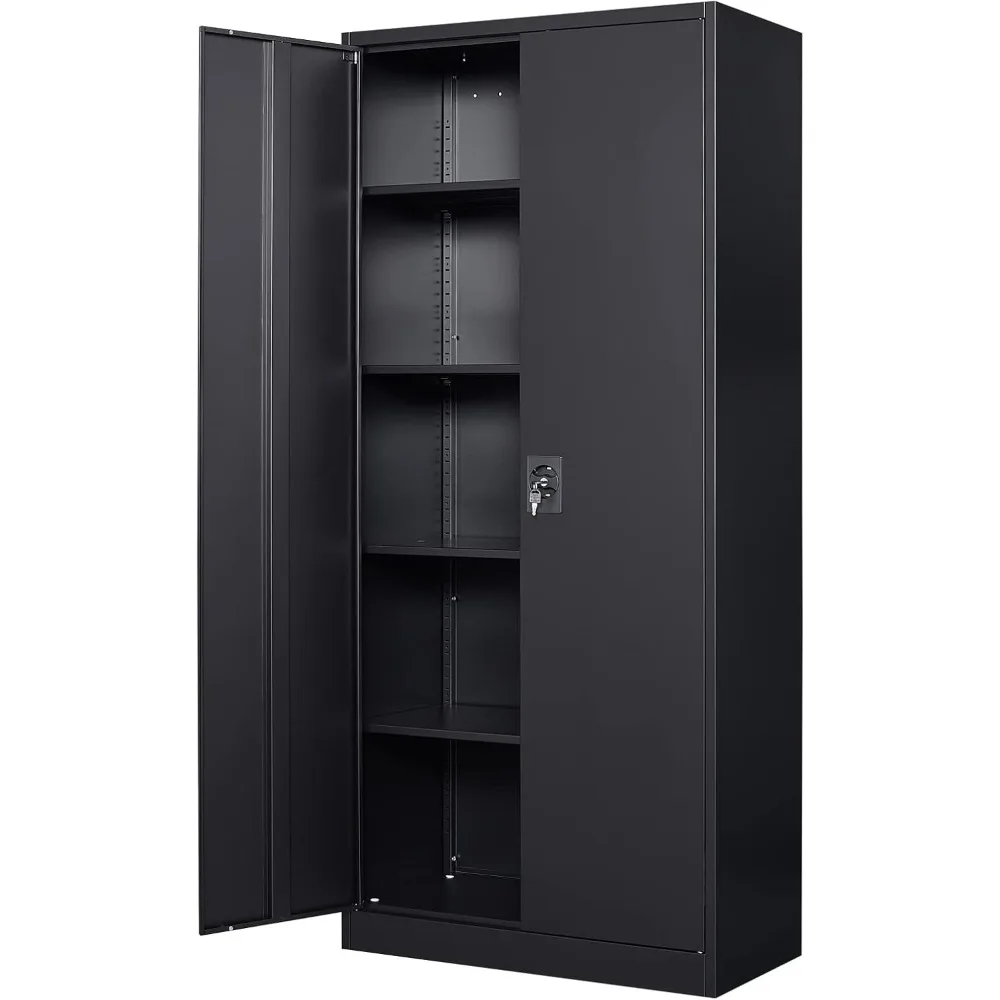 

Metal Garage Storage Cabinet, 71" Tool Cabinet with 4 Adjustable Shelves, Metal File Cabinets with Lockable Doors for Garage, Ho