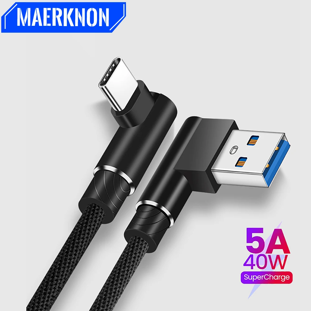 Maerknon 5A USB Type C Cable Fast Charge Wire For xiaomi13 Huawei Samsung iPhone 15 40W USB C Charger Cable TypeC Data Cord Line