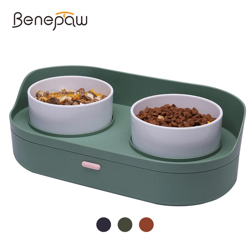 

Benepaw Elevated Dog Cat Food Bowls No Spill Pet Water Food Feeder Puppy Kitten Dish Set Anti Vomiting For Cat Small Medium Dog