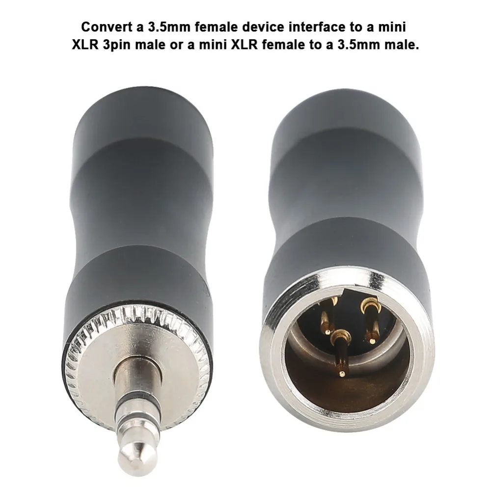 2PCS Gold Plated 3.5mm Male to Mini XLR 3pin Male Plug and Play Audio Adapter Connector Balanced Audio Adapter for Microphones