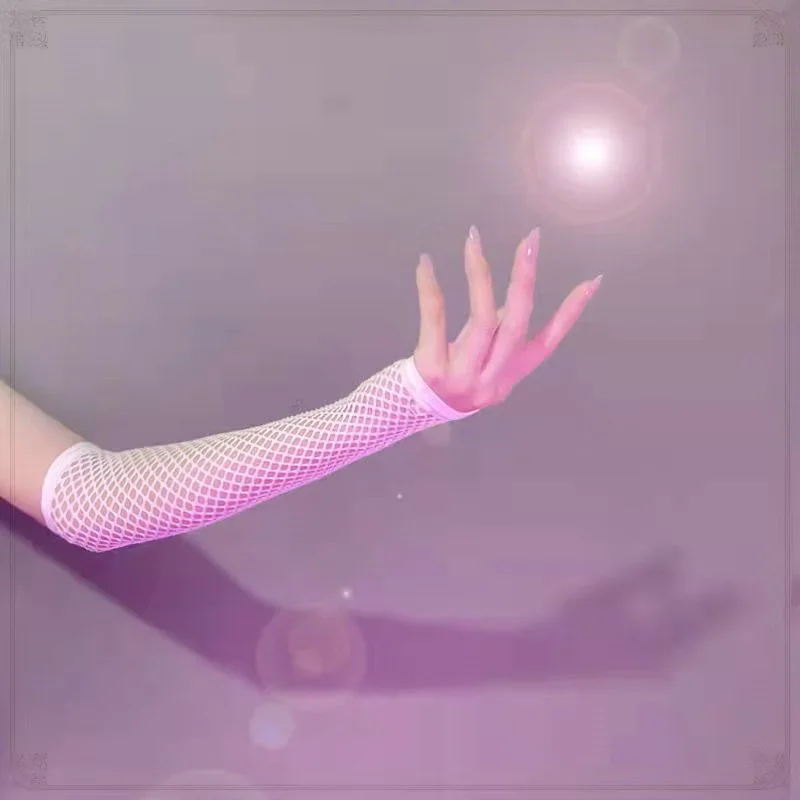 Fashion Fishnet Mesh Fingerless Long Gloves Party Club Dress Sexy Arm Warmer Girls Dance Gothic Lolita Punk Costume Fancy Gloves