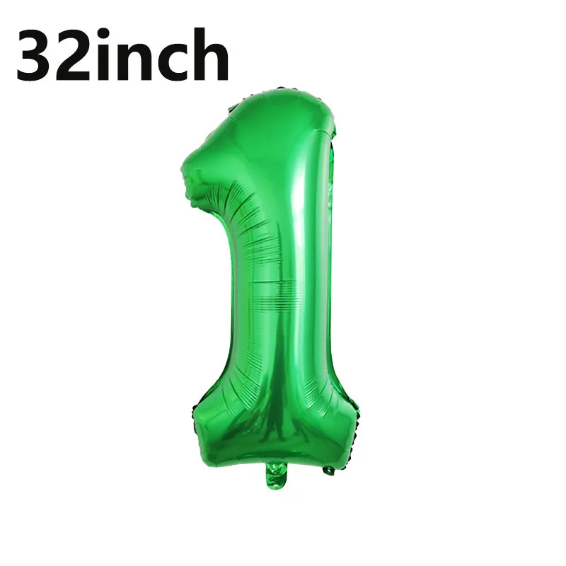 1 Set Helium Foil Globos Football Balloons Birthday Party Decorations Kids Boy 32Inch Green Number Ball Soccer Sports Supplies