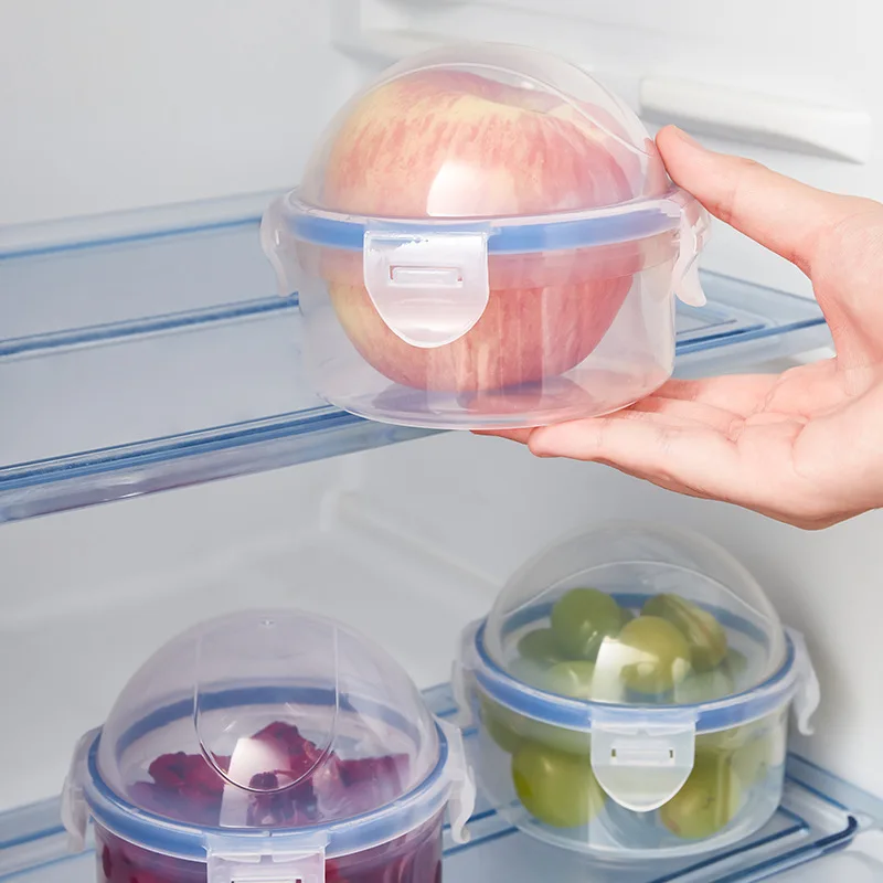 mini apple shaped food storage container portable round fruit snack box with handle practical gift for kitchen fridge lunch prep