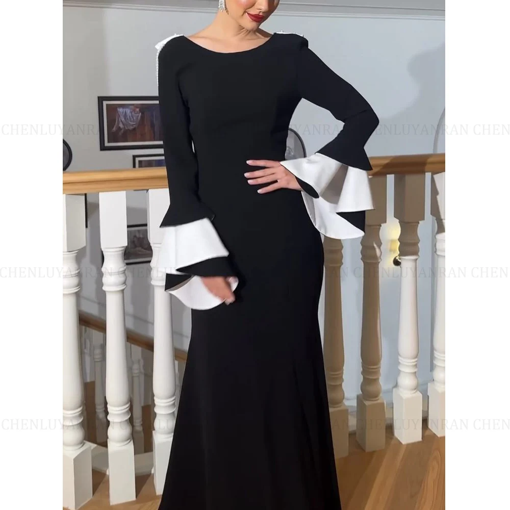 MOLISA-vestidos de noche con perlas y espalda descubierta, vestidos de fiesta elegantes en blanco y negro, vestidos para ocasiones formales personalizados, vestidos de fiesta 2024