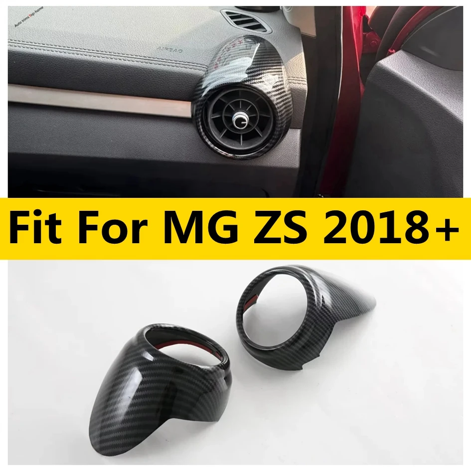 

Fit For MG ZS 2018 - 2023 Carbon Fiber Front Upper Air Conditioning AC Vent Outlet Cover Trim Sticker Accessories Car Styling