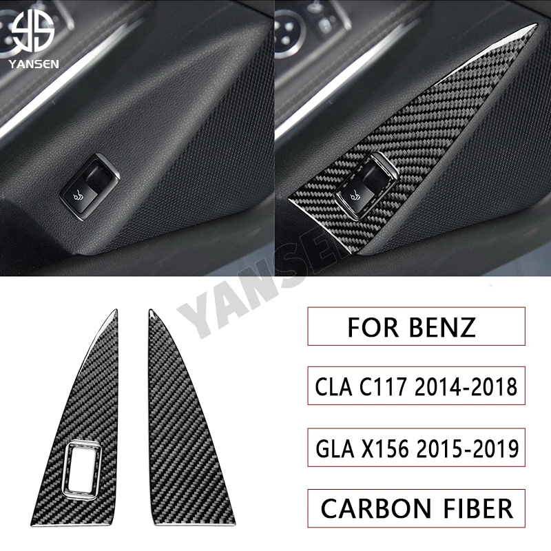 

Car Door Trunk Lift Button Panel Cover Trim Carbon Fiber Sticker For Mercedes-Benz CLA C117 2014-2018 GLA X156 2015-2019 A-CLASS