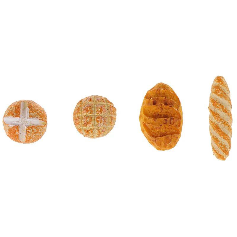 4Pcs/lot Scale 1/12 Simulation Bread Dollhouse Miniature Food Breakfast Snack Dessert Kitchen Toys Dollhouse Miniature