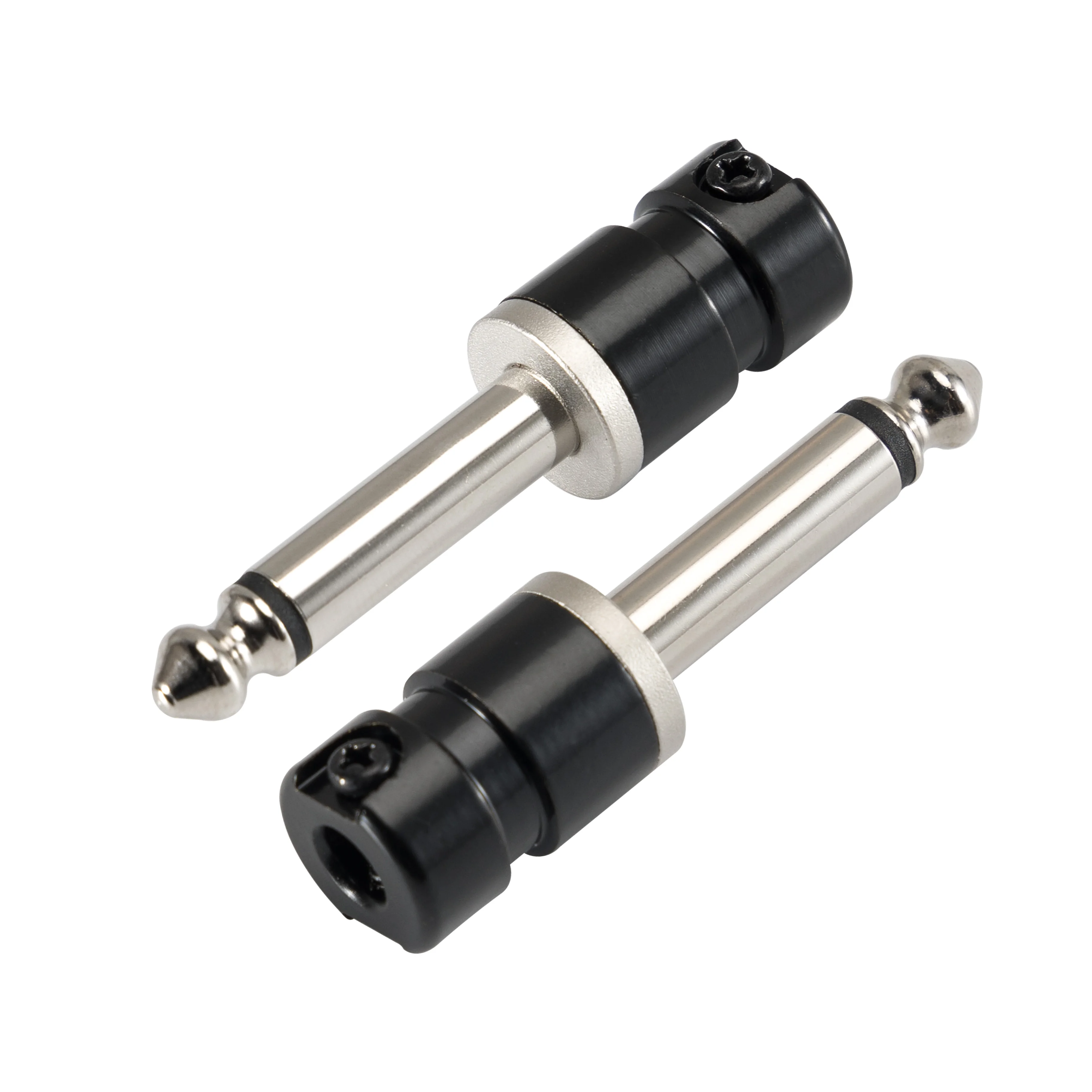 Pro C Mini Short Barrel 1/4 Inch 6.35mm Connector Jack Plug Black Nickel for Audio Guitar Bass Effect Patch Cable TS TRS