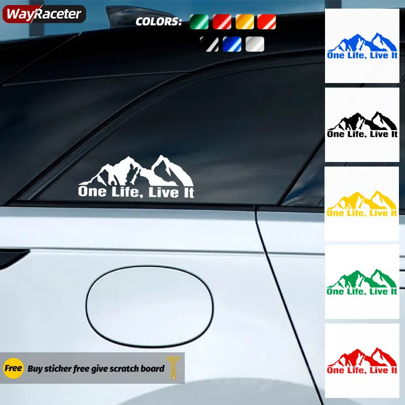 Car Window Sticker One Life Live It Mountain Body Decal For Land Rover 4X4 Defender Discovery Sport Range Rover Evoque Velar