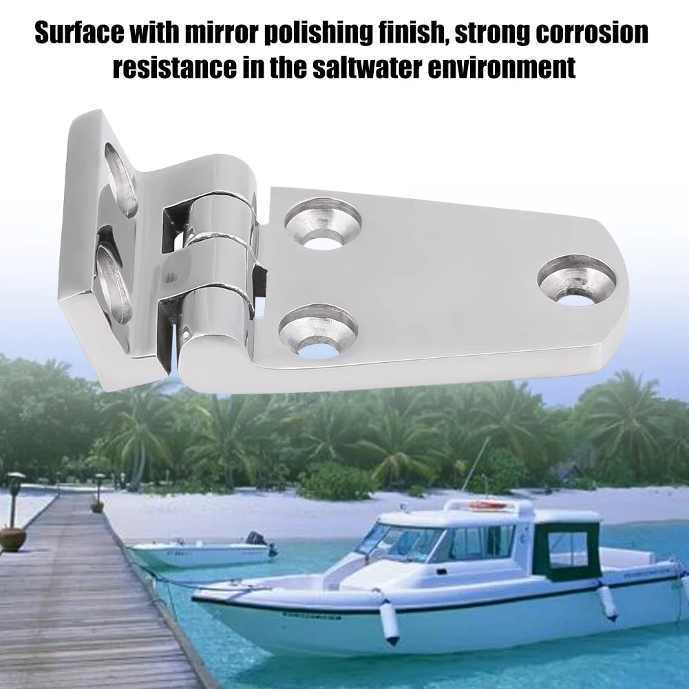 2pcs Stainless Steel Flush Door Hinge Folding Hatch Bending Hinge For Boat Marine Yacht