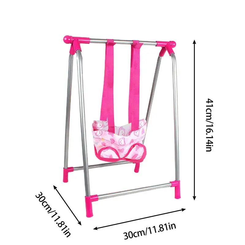 Juego de simulación de cochecito de bebé rosa, juguetes de juego de rol para guardería, muebles de casa de muñecas, carrito de cuna de muñecas