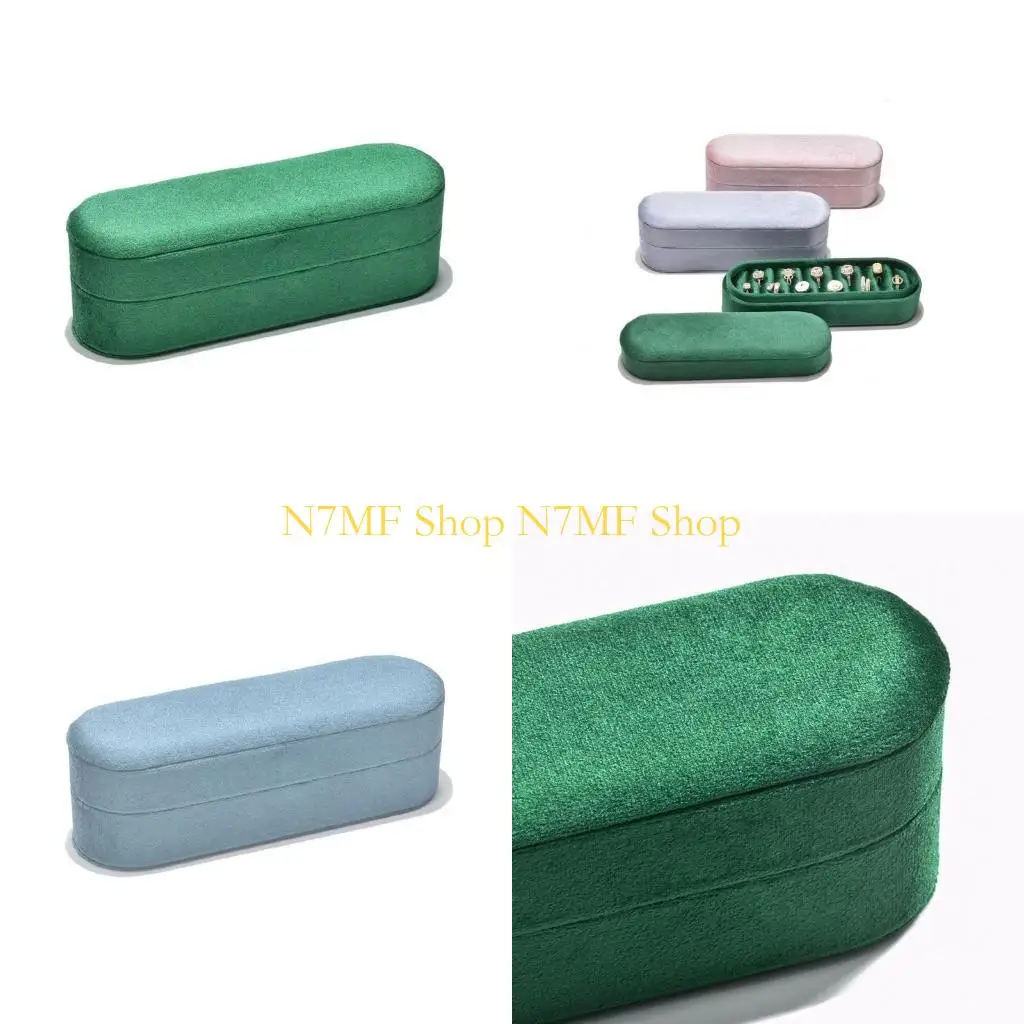

N7MF Soft Jewelry Display Box Handmade Velvets Rings Earring Container Versatile Exhibition Tray for Jewelry Ornaments