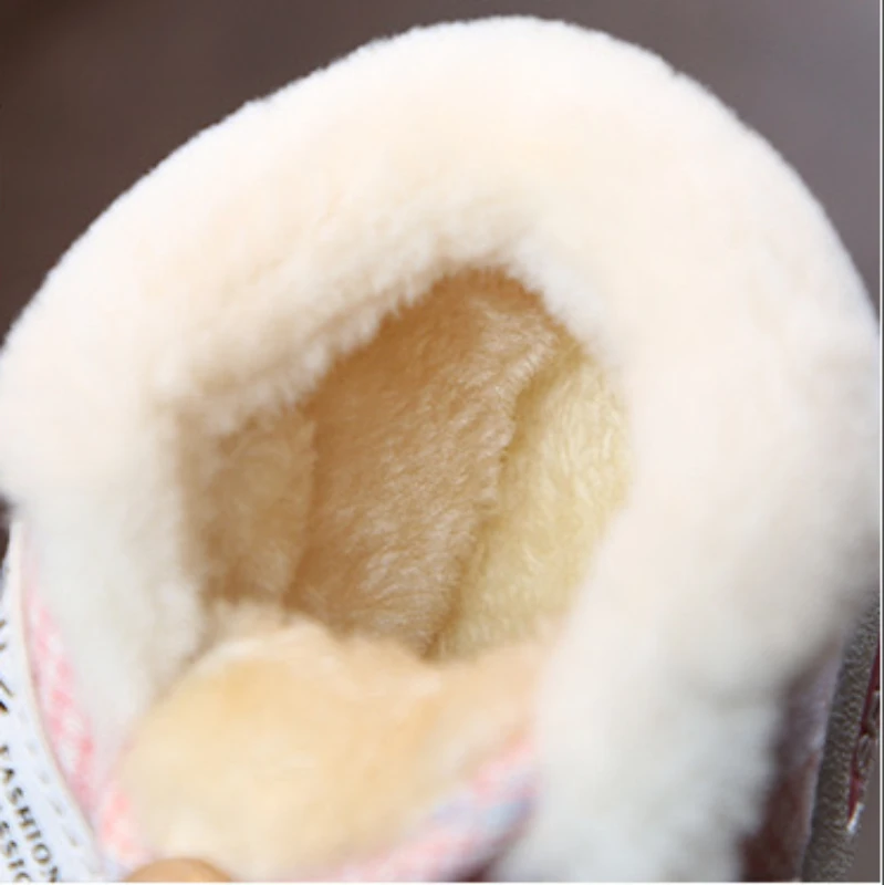 Children\'s Snow Boots Winter Baby Boys Warm Shoes Toddler Girls Plus Furry Thicken Outdoor Shoes 0-5Years Kids Cotton Shoes