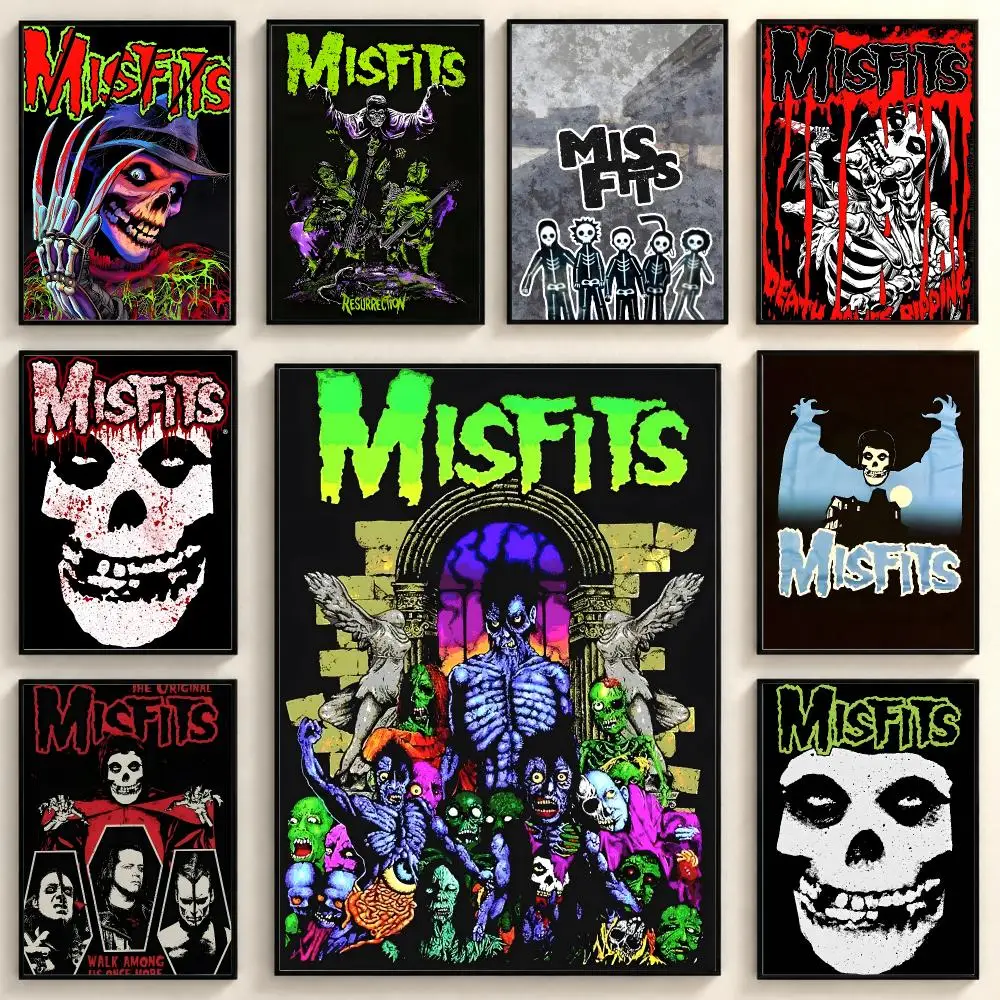 Gothic Rebellious Band M-Misfits Poster Peel And Stick PP Series HD Frameless Wall Indoor Decor Gift