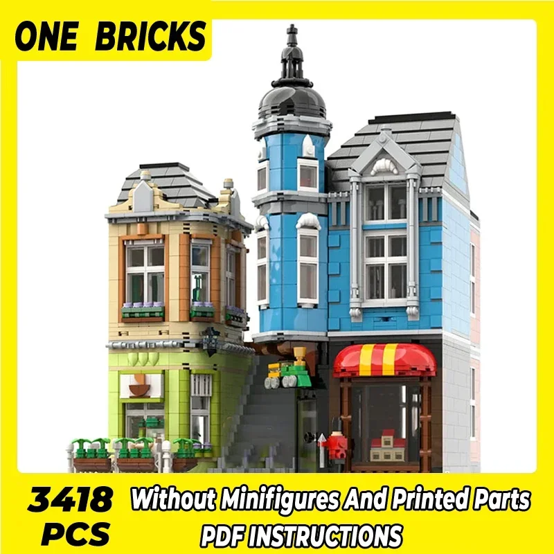 Technical Moc Bricks Street View Model Toys Center Townhouse Modular Building Blocks Gifts Toys For Children DIY Sets Assembling