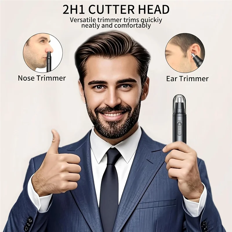 مجموعة أدوات تشذيب شعر الأنف والأذن الدقيقة B13C، رأس مقاوم للماء، أسنان آمنة، فرشاة تنظيف 360 درجة ° شفرات دوارة #5