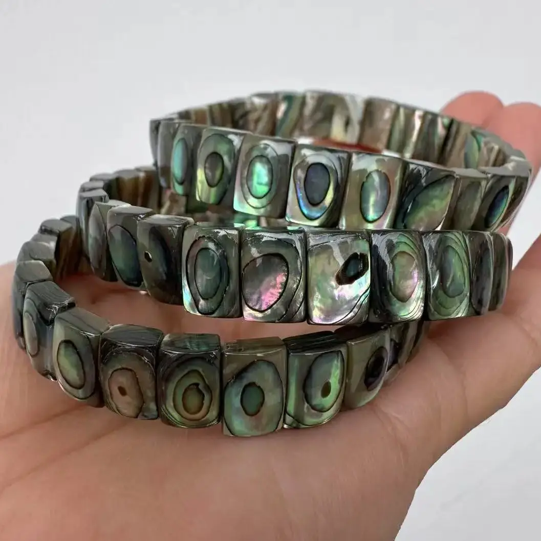 AAAA Natural Abalone Shell Stone Beads 7x10mm Bangle for Couple Natural Gemstone Bracelet DIY Jewelry for Women Gift  Hot Chic
